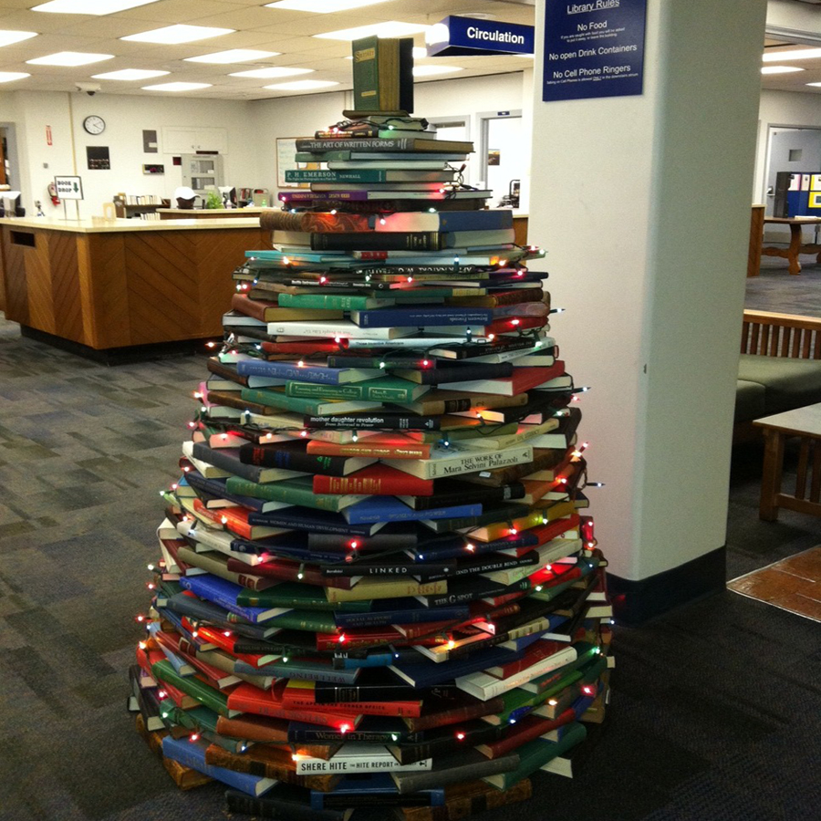 tamucc-bell-library-book-tree-2012